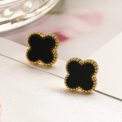 CLOVER | Boucles d’oreilles noires