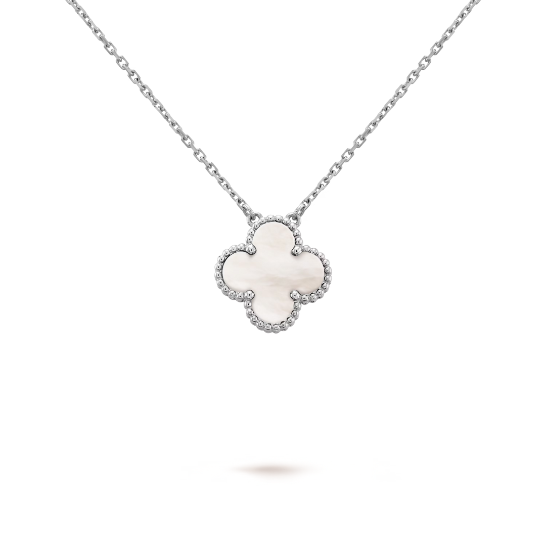 CLOVER | Collier Blanc/Argent
