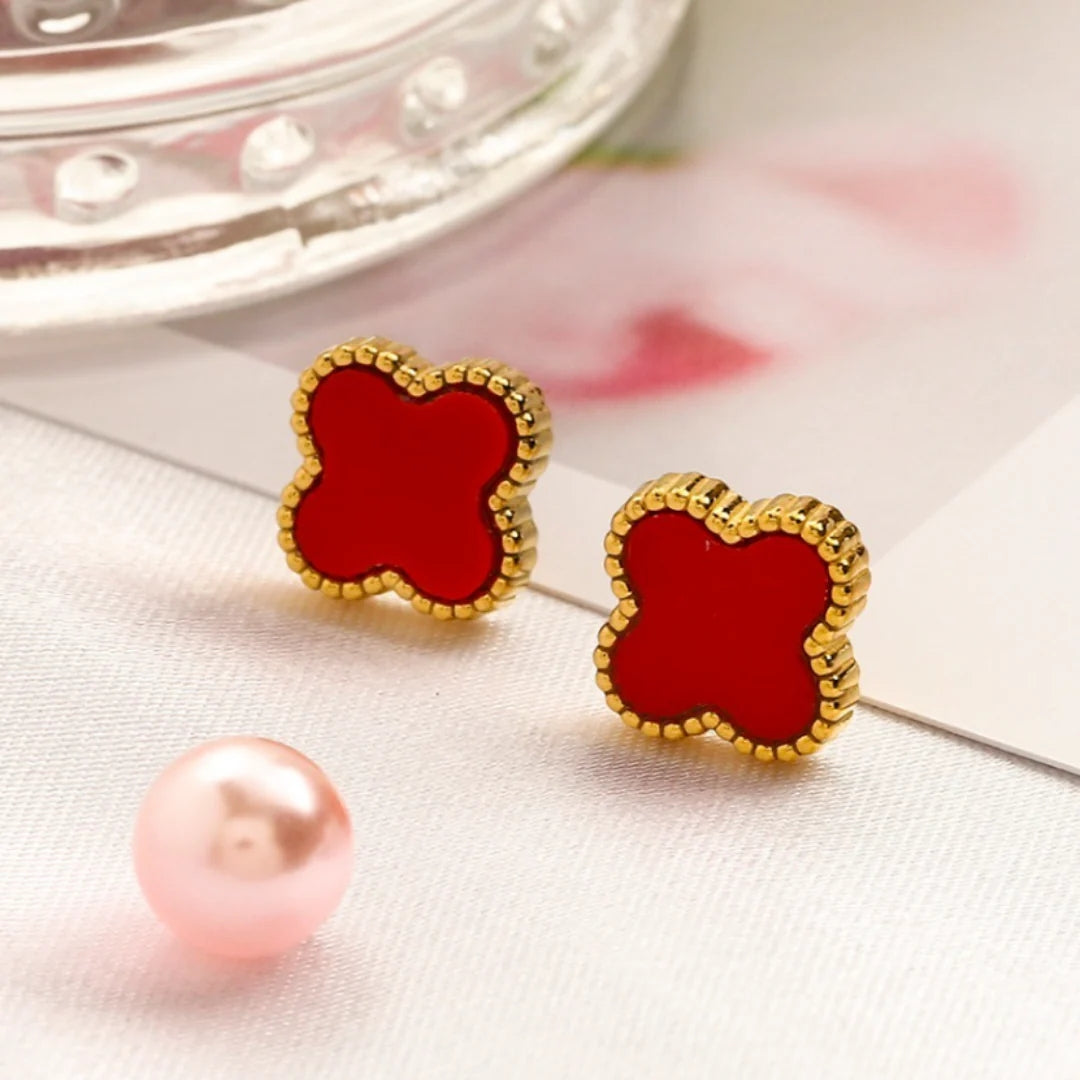 CLOVER | Boucles d’oreilles rouges