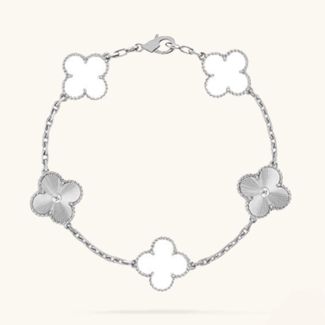 CLOVER | Bracelet Blanc/Argent
