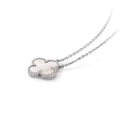 CLOVER | Collier Blanc/Argent
