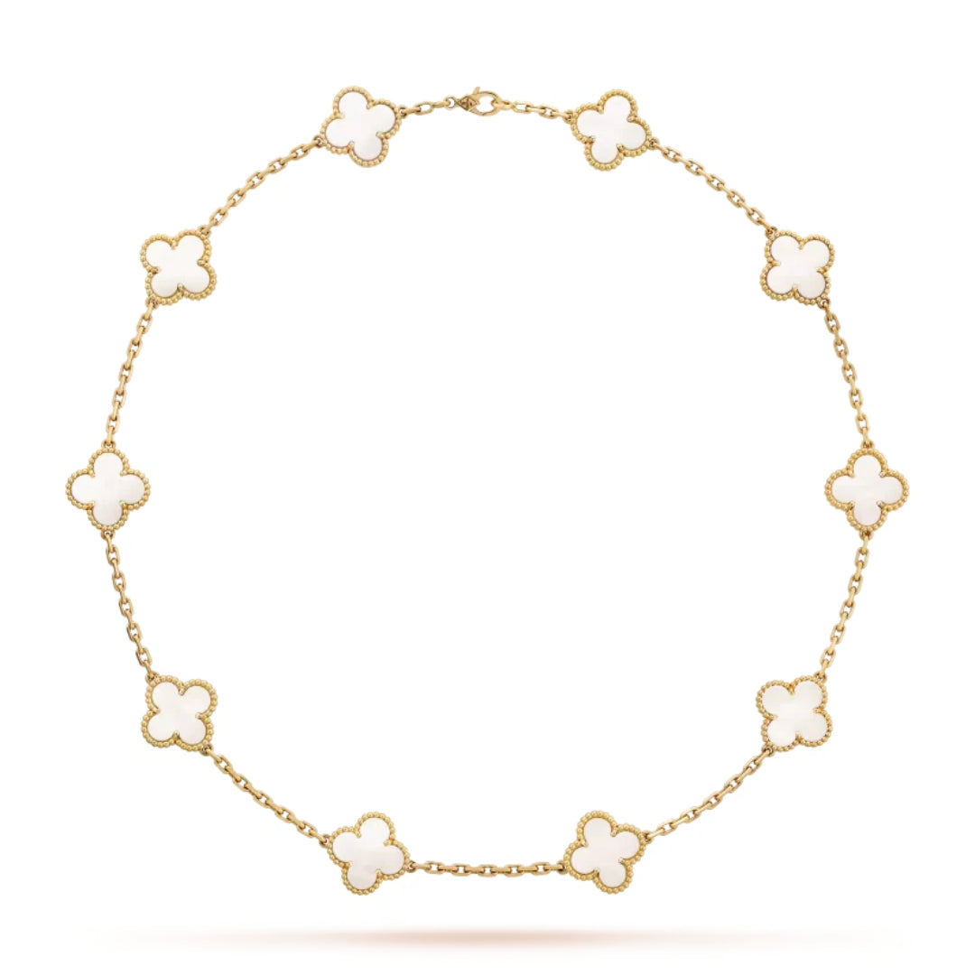 CLOVER | Collier Blanc 10 Motifs