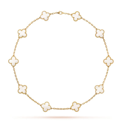 CLOVER | Collier Blanc 10 Motifs