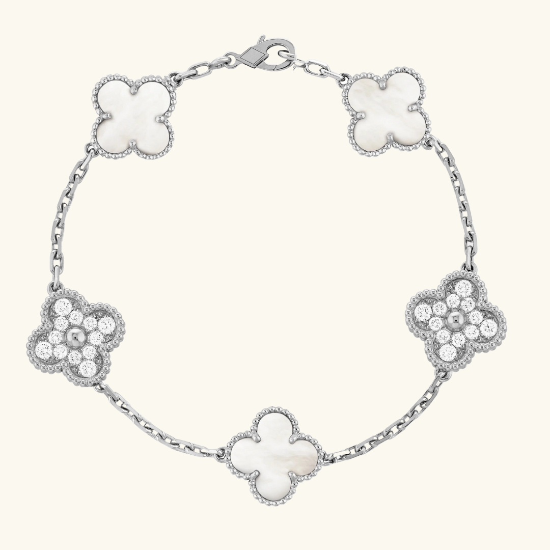 CLOVER | Bracelet Prestige Argent/Blanc