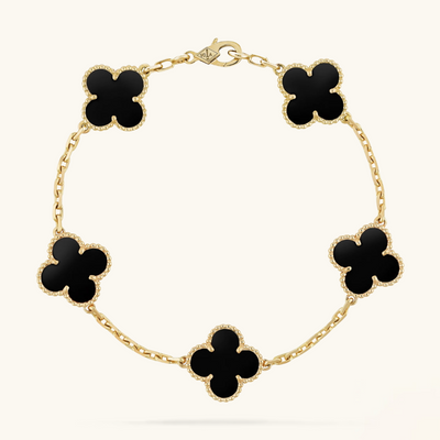 CLOVER | Bracelet noir/or