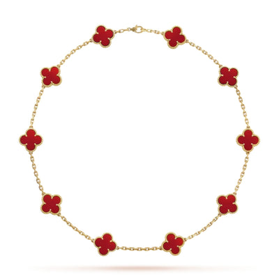 CLOVER | Collier 10 Motiv Rouge