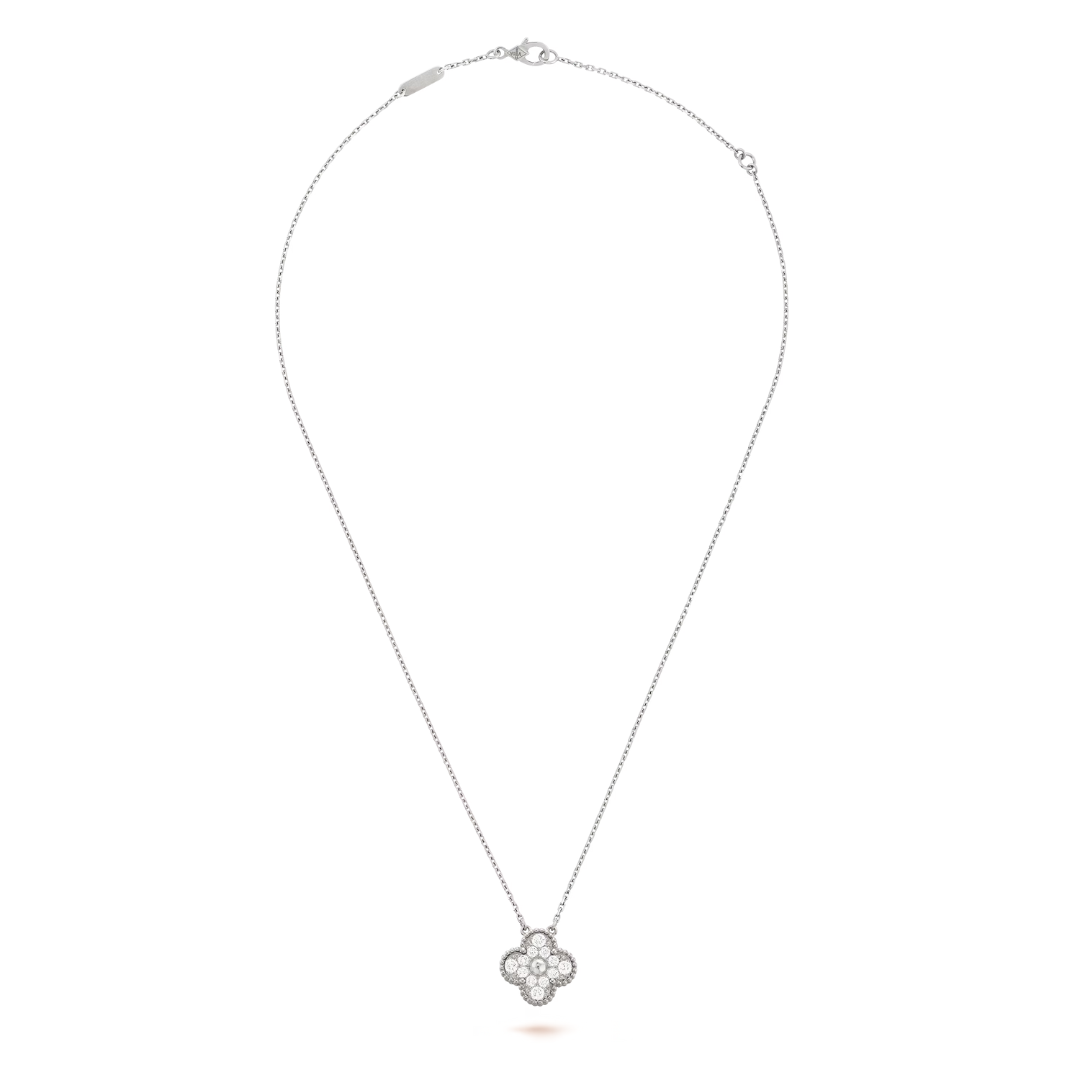 CLOVER | Collier Blanc/Argent