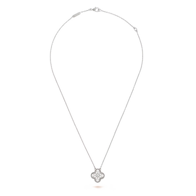 CLOVER | Collier Blanc/Argent