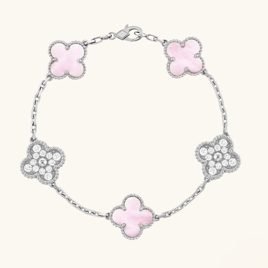 CLOVER | Bracelet Prestige Rose/Argent