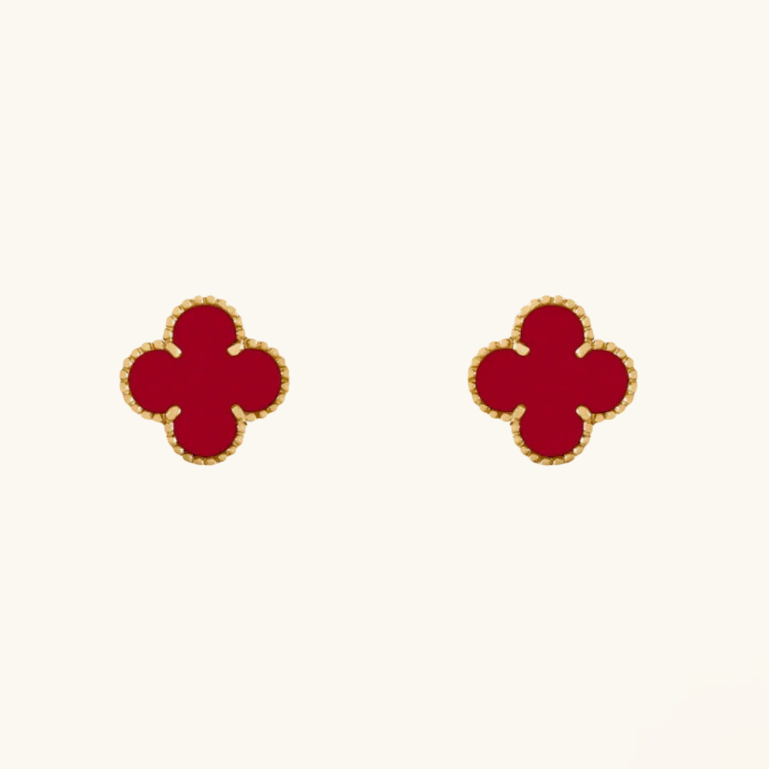 CLOVER | Boucles d’oreilles rouges