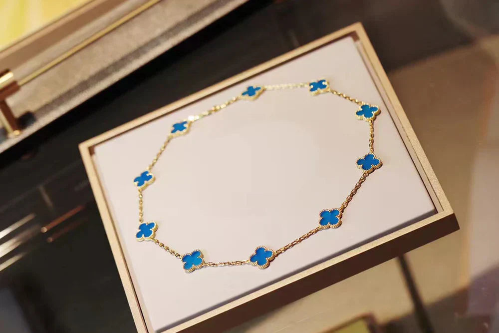 CLOVER | Collier Bleu 10 Motifs