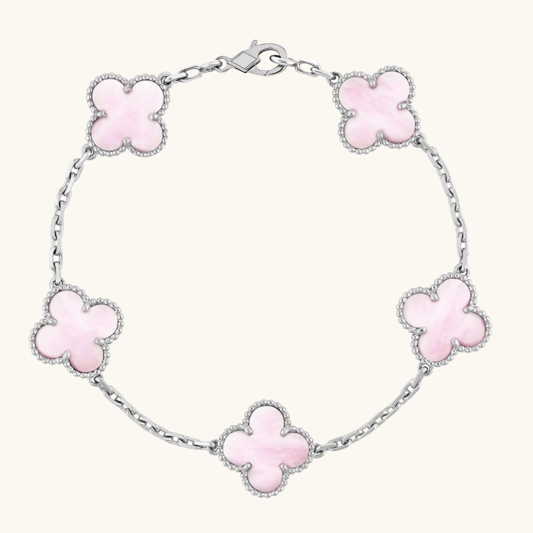 CLOVER | Bracelet Rose/Argent