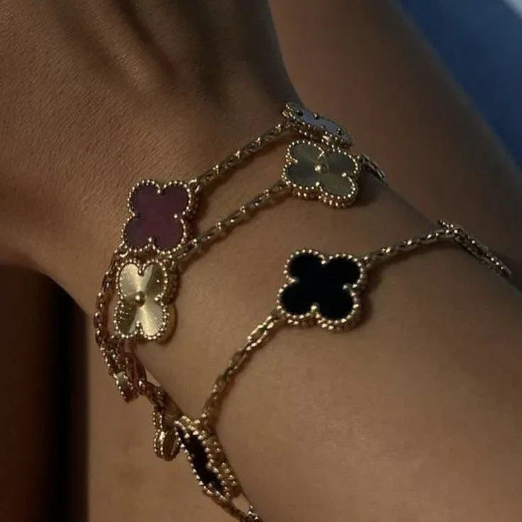 CLOVER | Bracelet noir/or