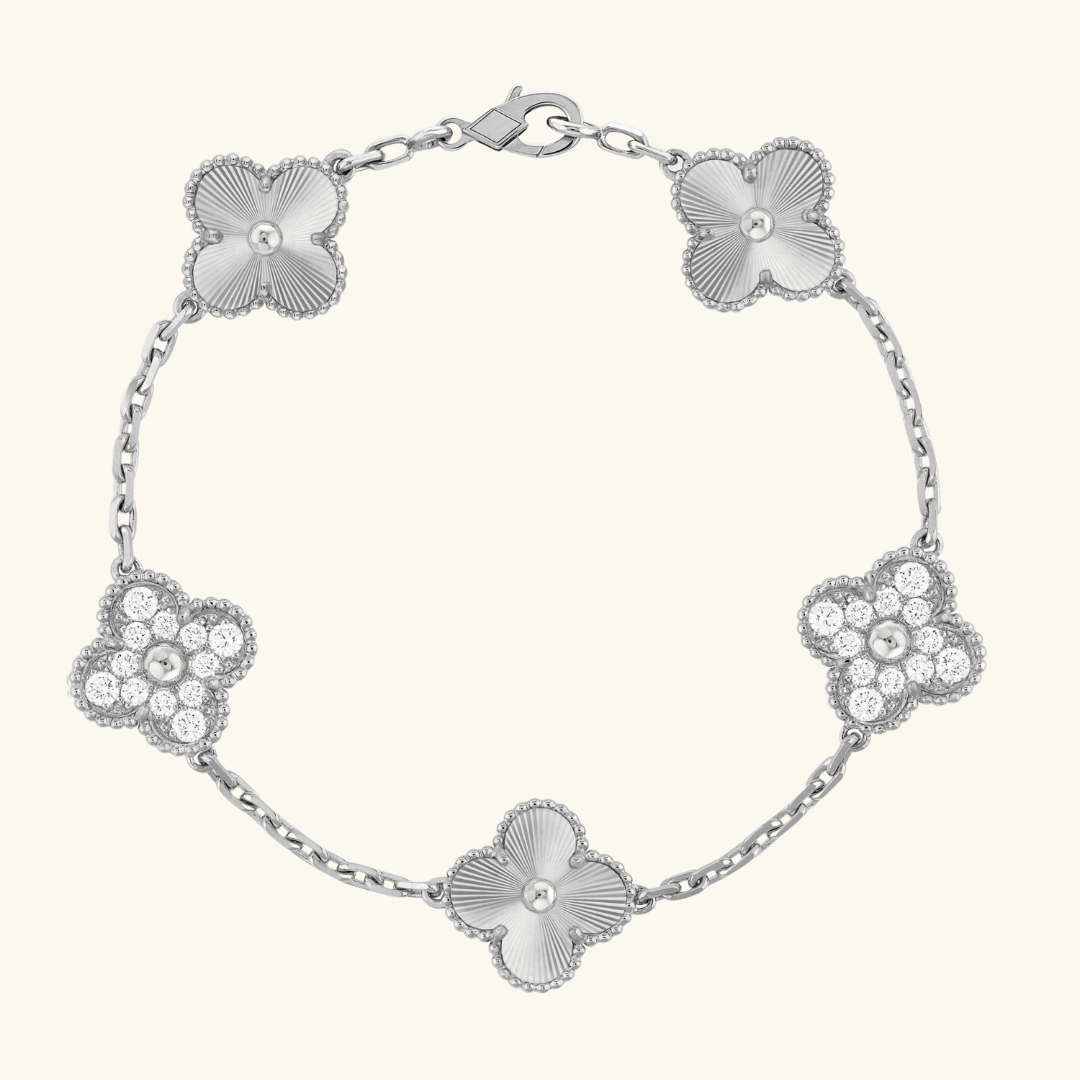CLOVER | Bracelet Prestige Guilloché Argent