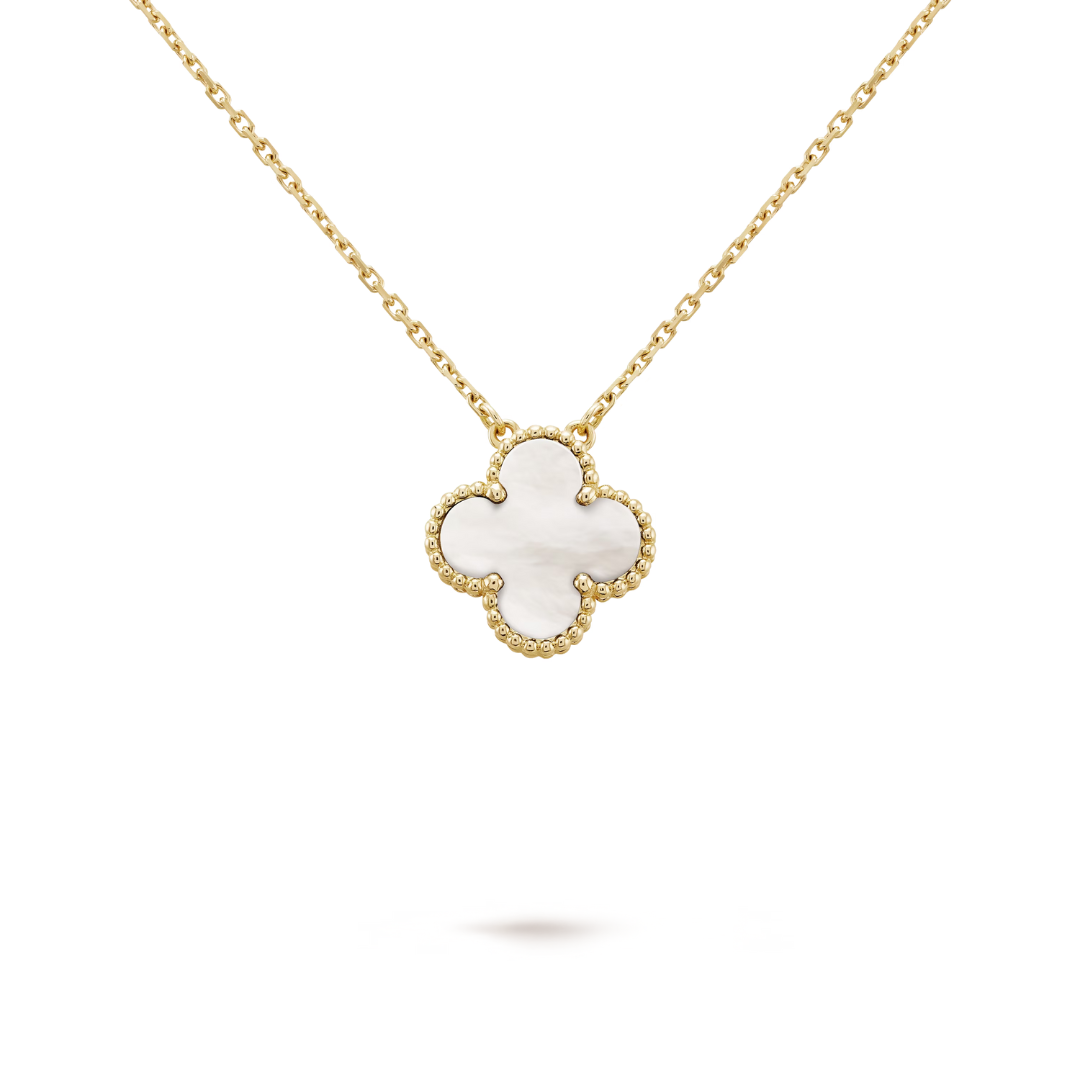 CLOVER | Collier Blanc/Or