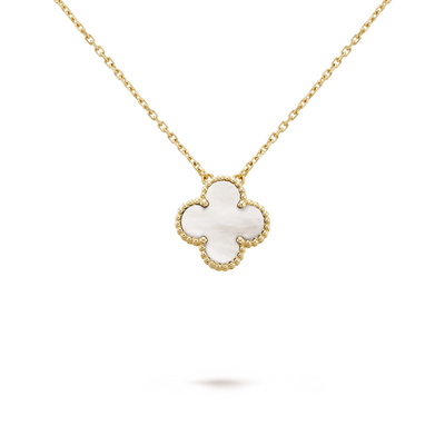 CLOVER | Collier Blanc/Or