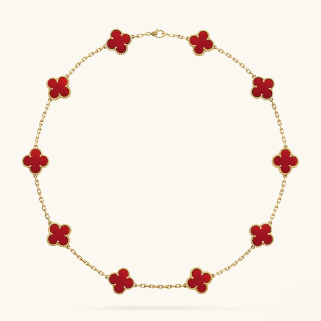 CLOVER | Collier 10 Motiv Rouge