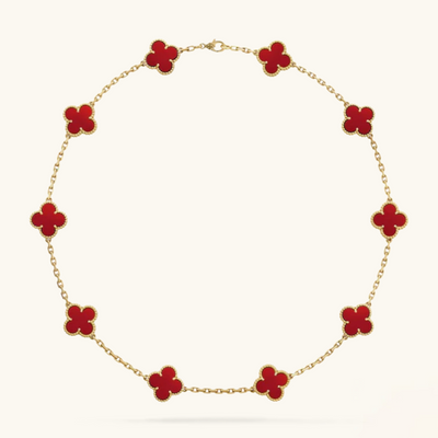 CLOVER | Collier 10 Motiv Rouge