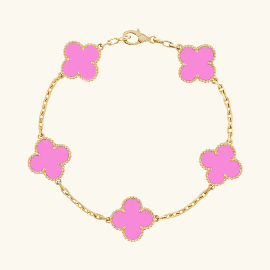 CLOVER | Bracelet Doré Rose Néon