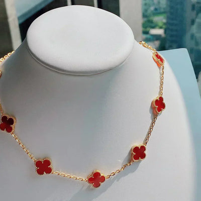 CLOVER | Collier 10 Motiv Rouge