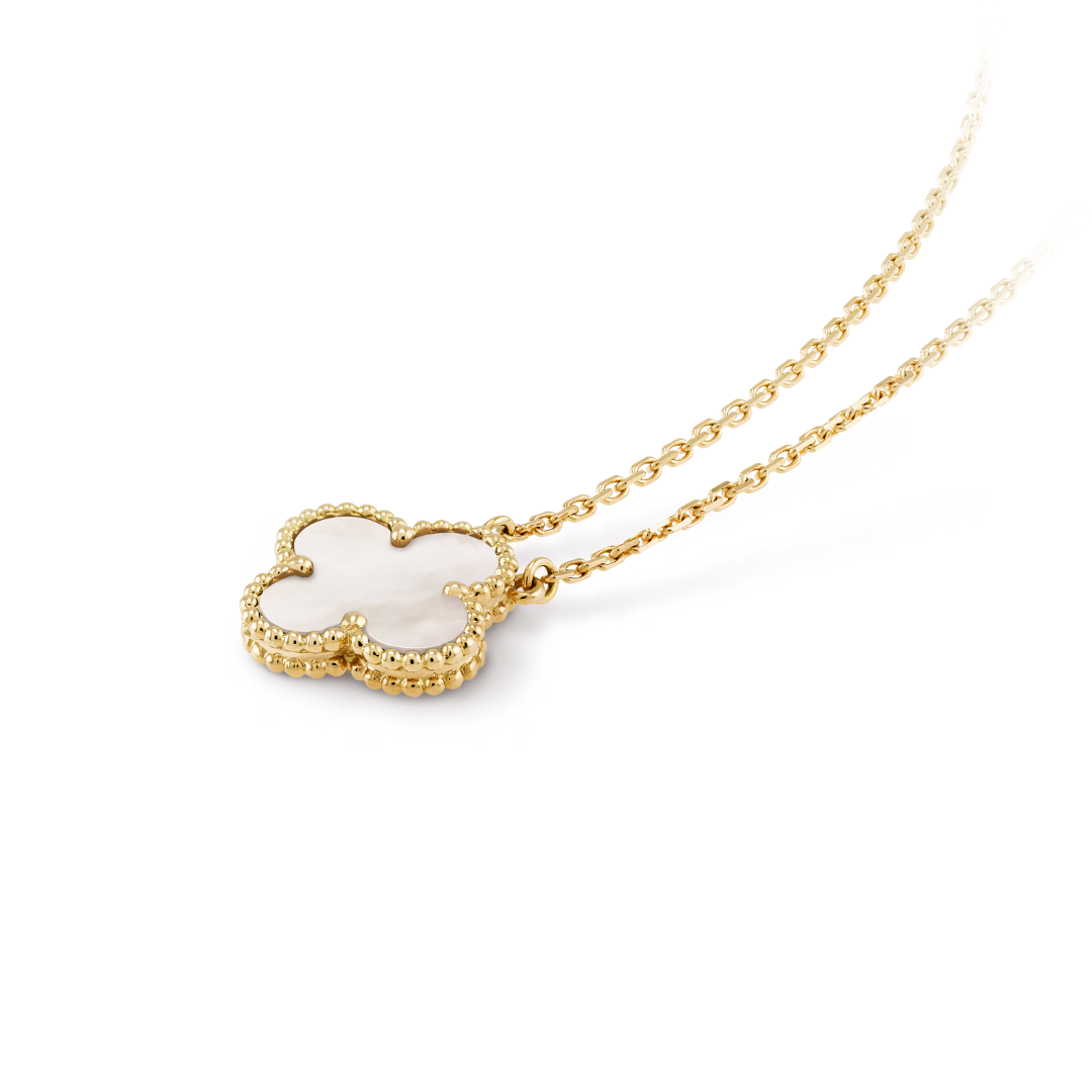 CLOVER | Collier Blanc/Or