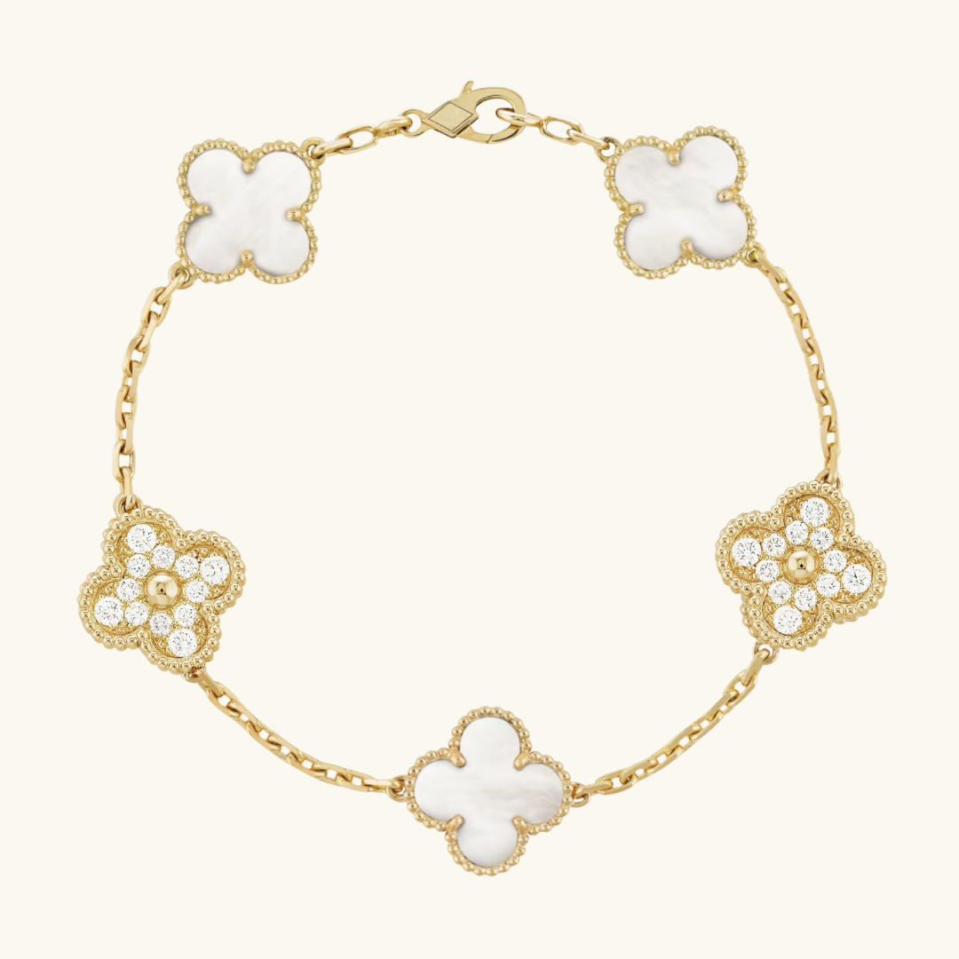 CLOVER | Bracelet Golden White Prestige