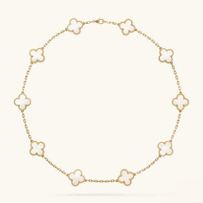 CLOVER | Collier Blanc 10 Motifs