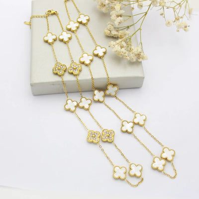 CLOVER | Collier Blanc 10 Motifs