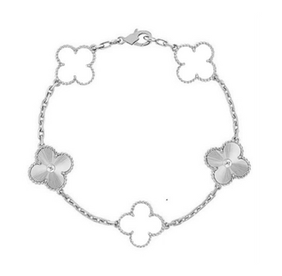 CLOVER | Bracelet Blanc/Argent