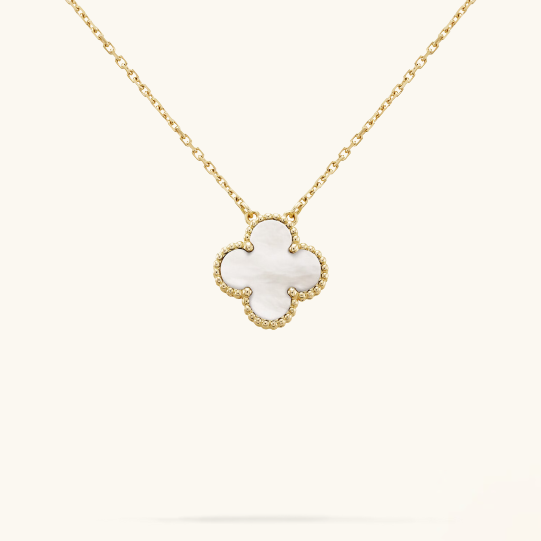 CLOVER | Collier Blanc/Or