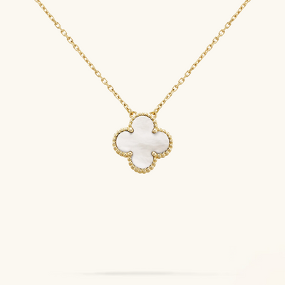 CLOVER | Collier Blanc/Or