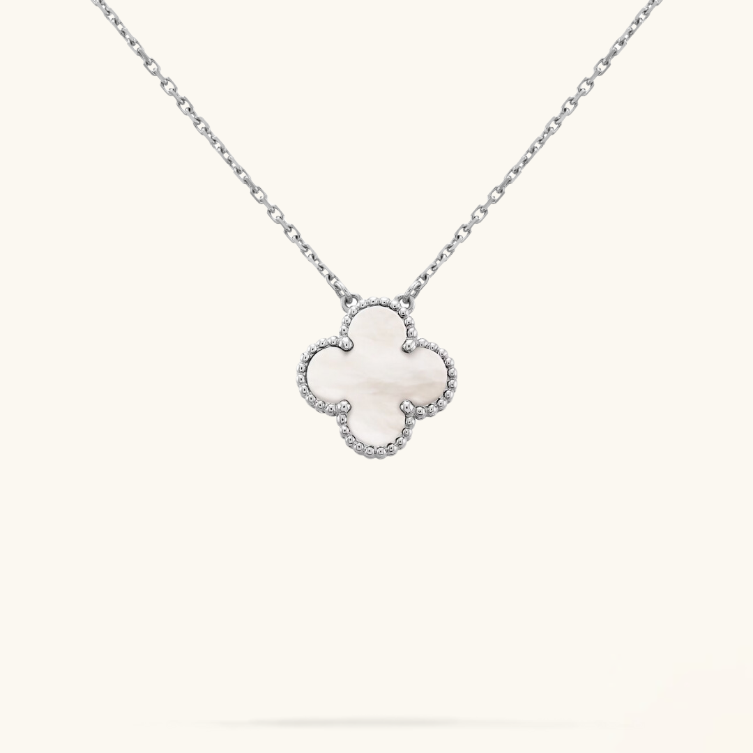 CLOVER | Collier Blanc/Argent