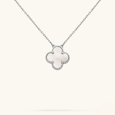 CLOVER | Collier Blanc/Argent