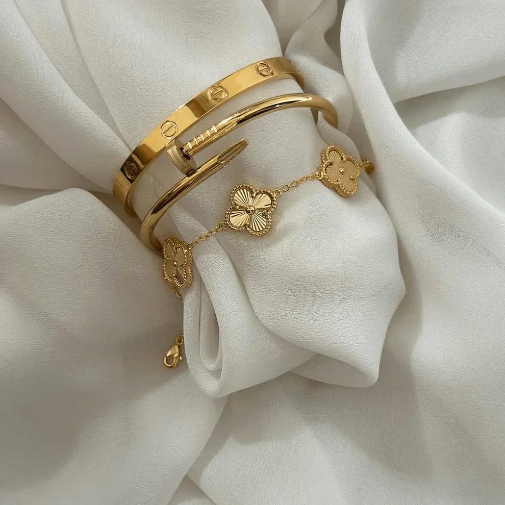 Parure de bracelets en 3 pièces – or