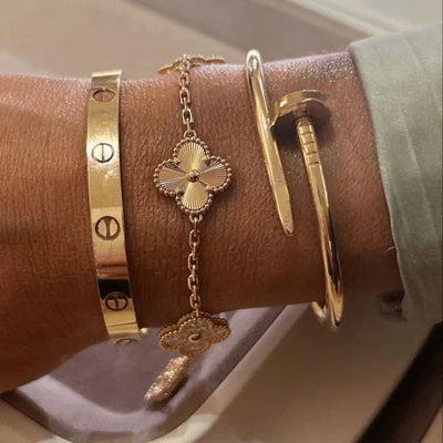 Parure de bracelets en 3 pièces – or